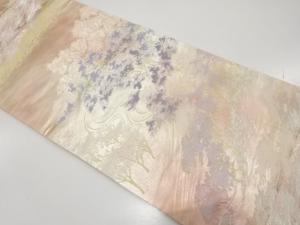 アンティーク　流水に樹木模様織り出し袋帯（材料）